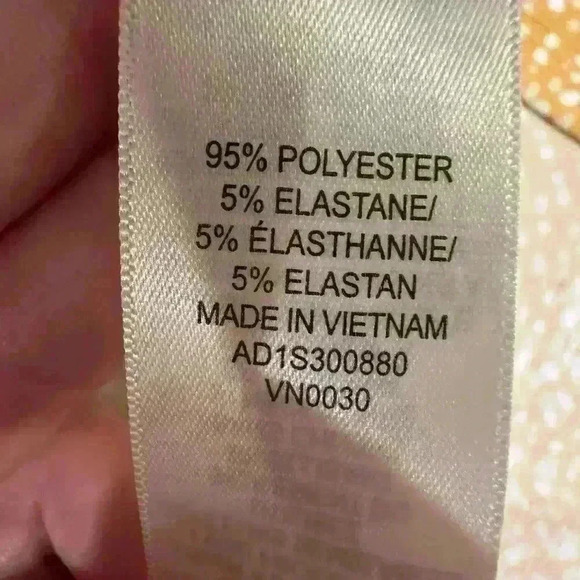 Adrianna Papell Gold and White Puff Sleeve Top with Back Button Size Medium - Picture 4 of 5